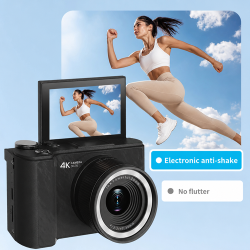 Fotocamera digitale 4K con schermo ribaltabile a 180°