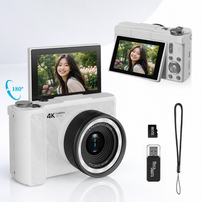 Fotocamera digitale 4K con schermo ribaltabile a 180°