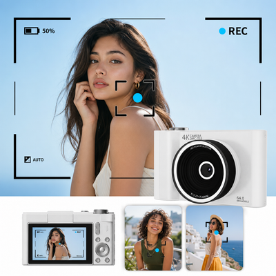 Fotocamera digitale 4K con schermo ribaltabile a 180°